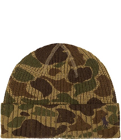 Polo Ralph Lauren Camouflage Printed Wool Blend Beanie