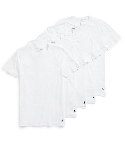 Polo Ralph Lauren Classic Cotton Short Sleeve Crew Neck Undershirt 5-Pack