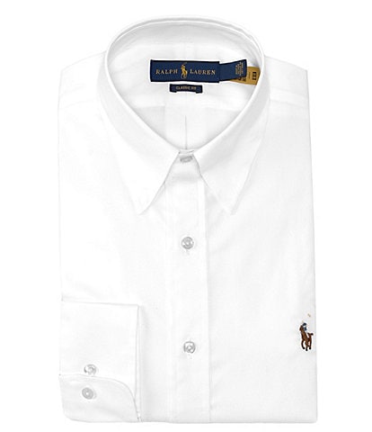 Polo Ralph Lauren Classic Fit Point Collar Solid Pinpoint Dress Shirt