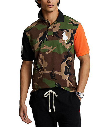 Polo Ralph Lauren Classic Fit Big Pony Camouflage Printed Mesh Short Sleeve Polo Shirt