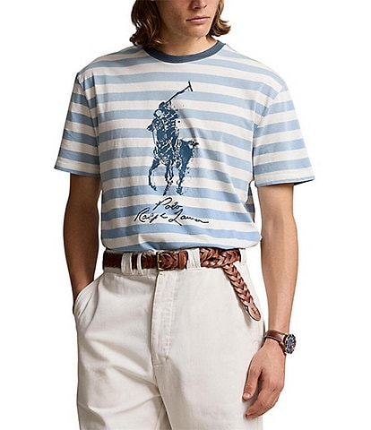 Polo Ralph Lauren Classic Fit Big Pony Striped Jersey Short Sleeve T-Shirt