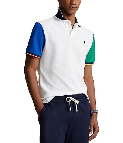Polo Ralph Lauren Classic Fit Color Block Mesh Short Sleeve Polo Shirt
