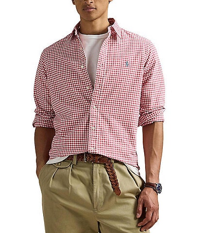 Polo Ralph Lauren Classic Fit Gingham Oxford Long Sleeve Woven Shirt