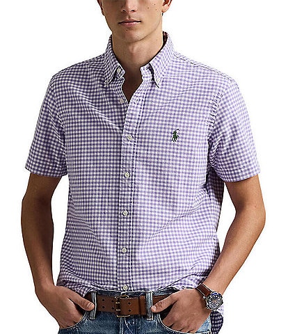Polo Ralph Lauren Classic Fit Gingham Oxford Short Sleeve Woven Shirt