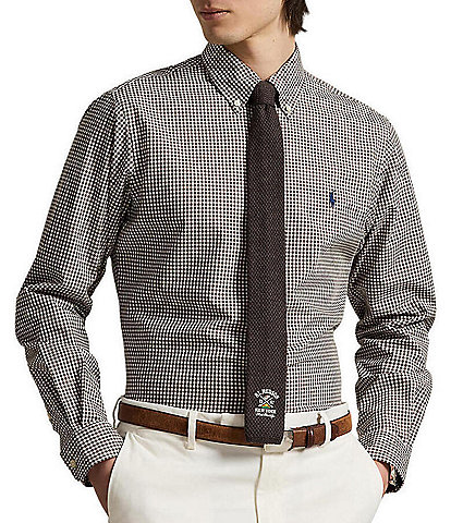 Polo Ralph Lauren Classic Fit Gingham Stretch Poplin Long Sleeve Woven Shirt
