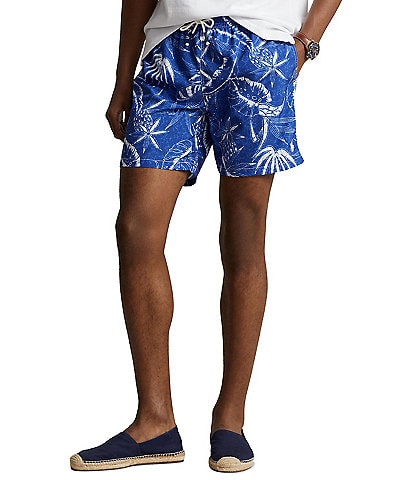 Polo Ralph Lauren Classic Fit Hoffman Tropical Floral Printed 5.75" Inseam Swim Trunks