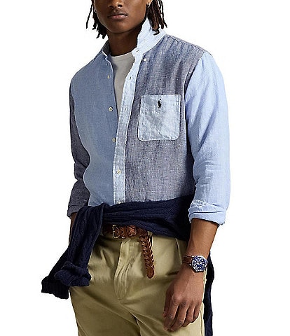 Polo Ralph Lauren Classic Fit Linen Long Sleeve Woven Funshirt