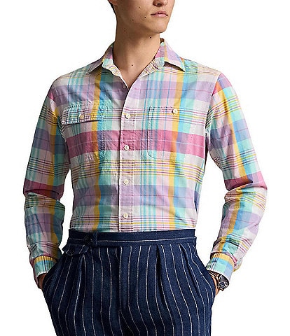 Polo Ralph Lauren Classic-Fit Medium Plaid Oxford Long Sleeve Woven Shirt