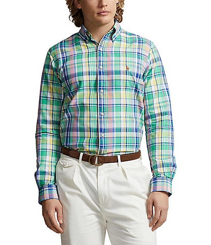 Polo Ralph Lauren Classic Fit Medium Plaid Performance Oxford Long Sleeve Woven Shirt