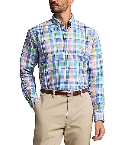 Polo Ralph Lauren Classic Fit Medium Plaid Performance Oxford Long Sleeve Woven Shirt