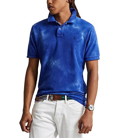 Polo Ralph Lauren Classic-Fit Mesh Cloud Print Short-Sleeve Polo Shirt