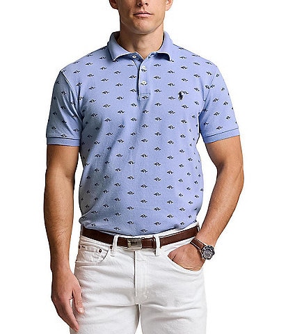Polo Ralph Lauren Classic Fit Monogram Print Stretch Short Sleeve Polo Shirt