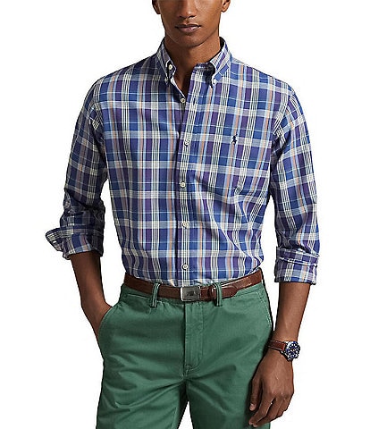 Polo Ralph Lauren Classic Fit Pattern Performance Stretch Oxford Long Sleeve Woven Shirt
