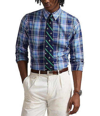 Polo Ralph Lauren Classic Fit Performance Stretch Oxford Multi Color Plaid Long Sleeve Woven Shirt