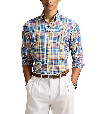 Polo Ralph Lauren Classic Fit Performance Stretch Oxford Plaid Long Sleeve Woven Shirt
