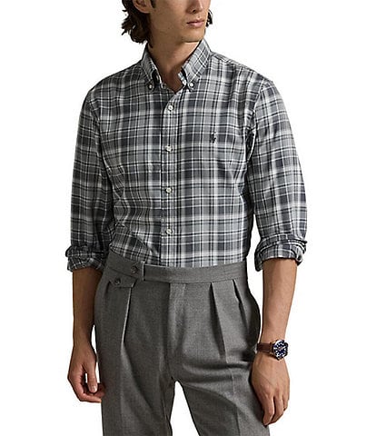 Polo Ralph Lauren Classic Fit Performance Stretch Plaid Oxford Long Sleeve Woven Shirt