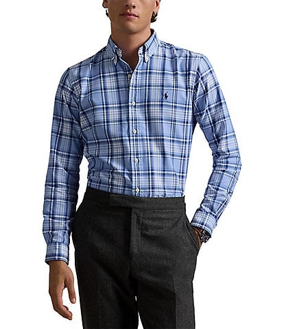 Polo Ralph Lauren Classic-Fit Performance Stretch Plaid Oxford Long Sleeve Woven Shirt