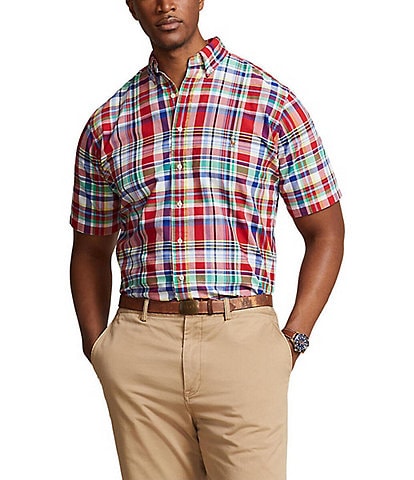 Polo Ralph Lauren Classic-Fit-Plaid Short Sleeve Oxford Woven Shirt