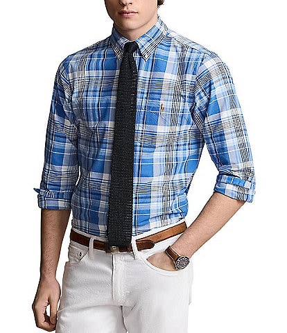 Polo Ralph Lauren Classic Fit Plaid Oxford Long Sleeve Woven Shirt