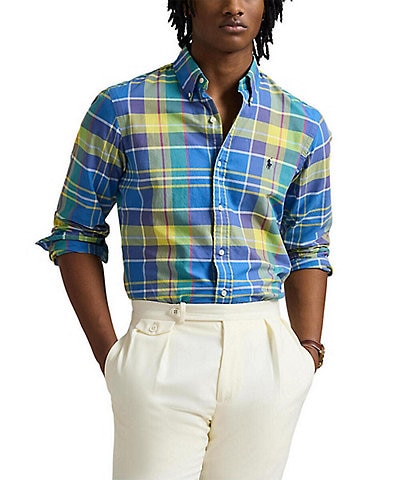 Polo Ralph Lauren Classic Fit Plaid Oxford Long Sleeve Woven Shirt