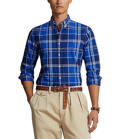 Polo Ralph Lauren Classic Fit Plaid Oxford Long Sleeve Woven Shirt