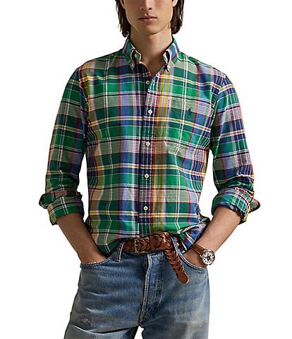 Polo Ralph Lauren Classic Fit Plaid Oxford Long Sleeve Woven Shirt