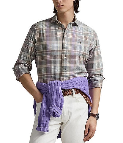 Polo Ralph Lauren Classic Fit Soft Plaid Oxford Long Sleeve Woven Shirt
