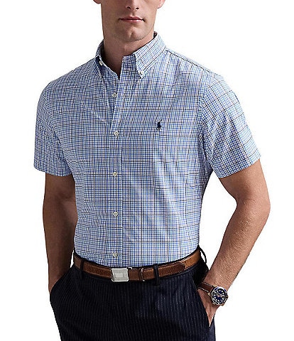 Polo Ralph Lauren Classic Fit Plaid Performance Stretch Short Sleeve Twill Woven Shirt
