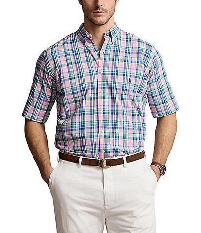Polo Ralph Lauren Classic Fit Plaid Performance Stretch Short Sleeve Twill Woven Shirt