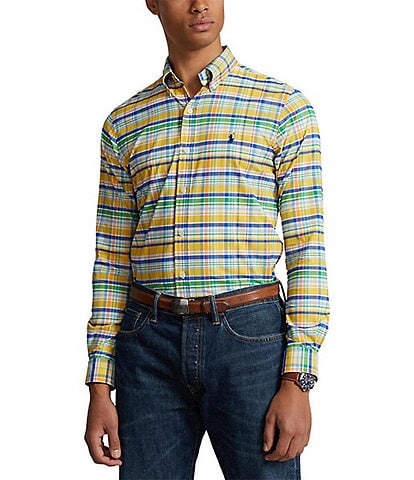 Polo Ralph Lauren Classic Fit Plaid Performance Stretch Twill Long Sleeve Button Front Shirt