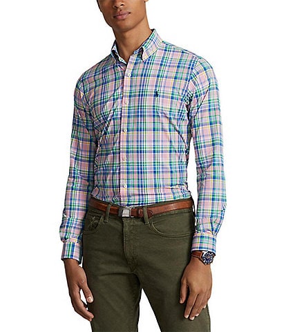 Polo Ralph Lauren Classic Fit Plaid Performance Stretch Twill Long Sleeve Woven Shirt