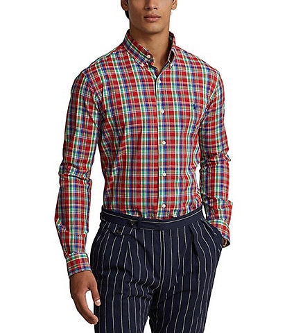 Polo Ralph Lauren Classic Fit Plaid Stretch Poplin Woven Shirt