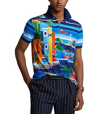 sleeve print: Men's Casual Polo Shirts