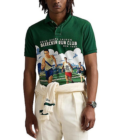Polo Ralph Lauren Classic Fit Printed Mesh Short Sleeve Polo Shirt