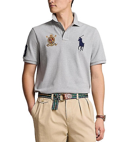 Polo Ralph Lauren Classic Fit Solid Short Sleeve Big Pony & Crest Mesh Polo Shirt