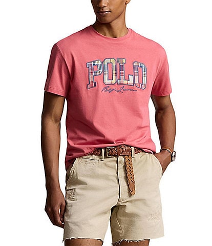 Polo Ralph Lauren Classic-Fit Short Sleeve Plaid-Logo Jersey T-Shirt