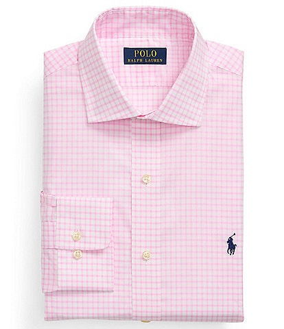 Polo Ralph Lauren Classic Fit Spread Collar Checked Poplin Dress Shirt