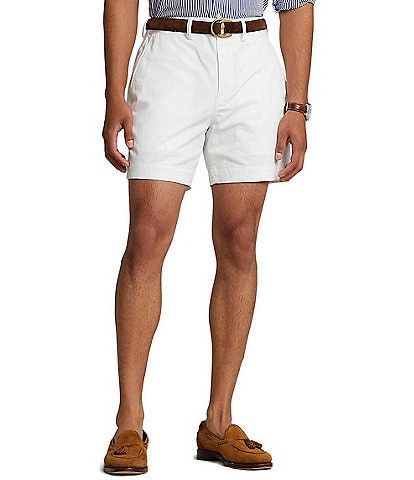 Polo Ralph Lauren Classic-Fit Flat-Front Stretch Prepster 6" Chino Shorts | Dillard's