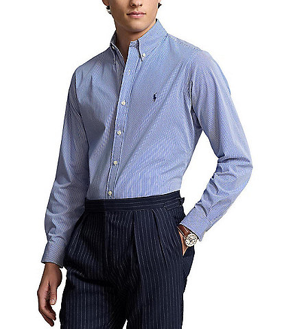 Polo Ralph Lauren Classic-Fit Stretch Stripe Poplin Long Sleeve Woven Shirt