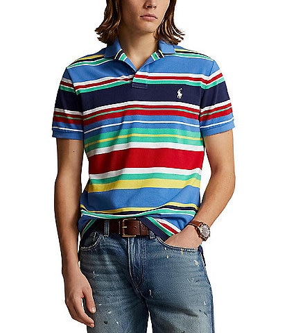 Polo Ralph Lauren Classic Fit Stripe Mesh Short Sleeve Polo Shirt