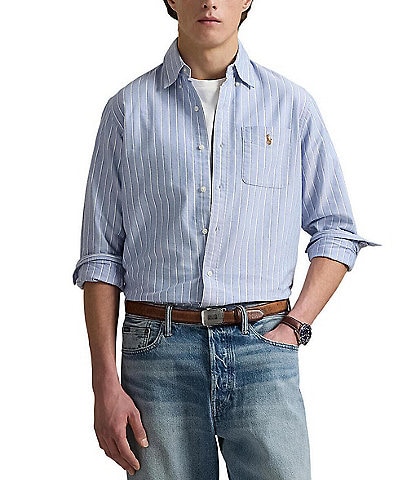 Polo Ralph Lauren Classic Fit Stripe Oxford Long Sleeve Woven Shirt