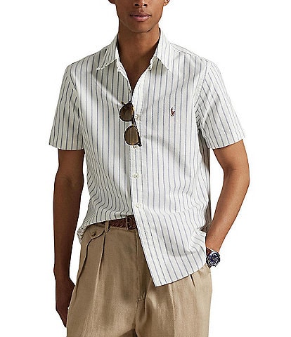Polo Ralph Lauren Classic Fit Stripe Oxford Short Sleeve Woven Shirt