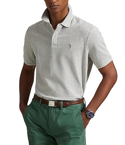 Polo Ralph Lauren Classic Fit Striped Tipped Stretch Mesh Short Sleeve Polo Shirt