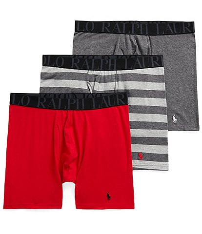 Polo Ralph Lauren Classic Fit Striped & Solid Boxer Briefs 3-Pack