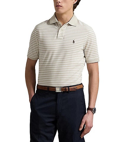 Polo Ralph Lauren Classic Fit Striped Oxford Mesh Short Sleeve Polo Shirt