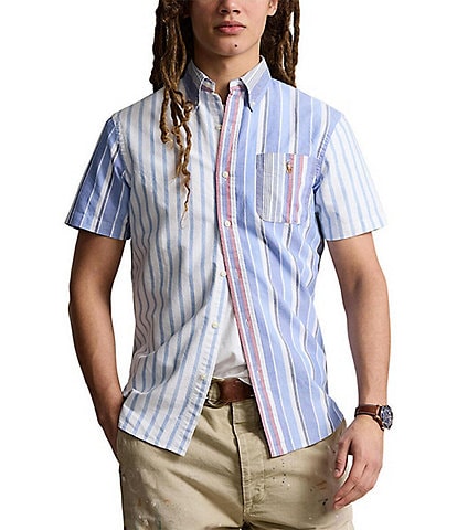 Polo Ralph Lauren Classic Fit Striped Oxford Short Sleeve Woven Fun Shirt