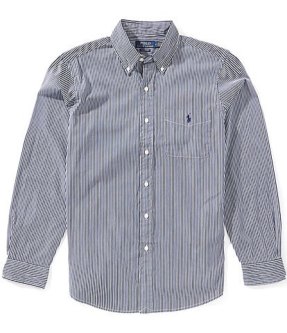 Polo Ralph Lauren Classic Fit Striped Poplin Long Sleeve Woven Shirt