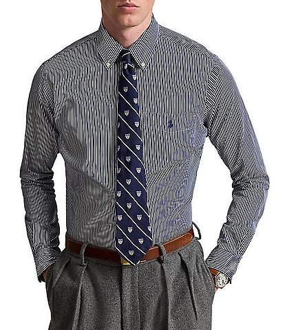 Polo Ralph Lauren Classic Fit Striped Poplin Long Sleeve Woven Shirt