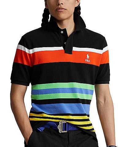 Polo Ralph Lauren Classic-Fit Striped Short Sleeve Mesh Polo Shirt