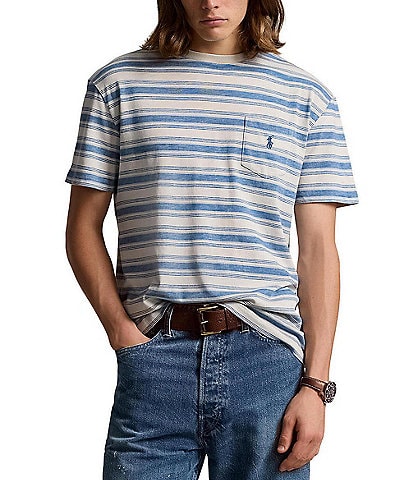 Polo Ralph Lauren Classic-Fit Striped Slub Jersey Short Sleeve T-Shirt